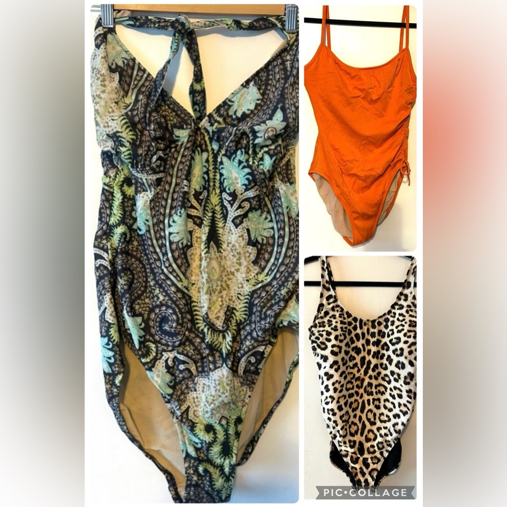Three For One!!!! Women's Swimwear Set - Paisley, Orange, Leopard